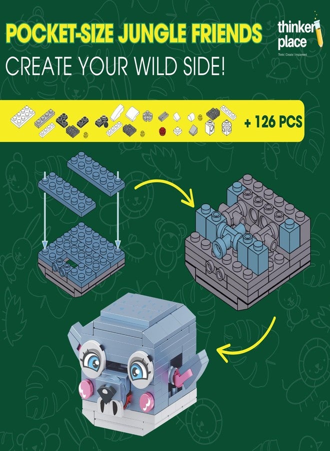 ThinkerPlace مجموعة ThinkerPlace 9 في 1 عالم الحيوانات - فأر (126 قطعة) | تعرّف على عالم الحيوان | مجموعة مكعبات بناء للأطفال من عمر 6 سنوات فما فوق | لعبة تعليمية STEM | ابنِ، اجمع، وابتكر روبوتًا ضخمًا قابلًا للتكديس - Image 2